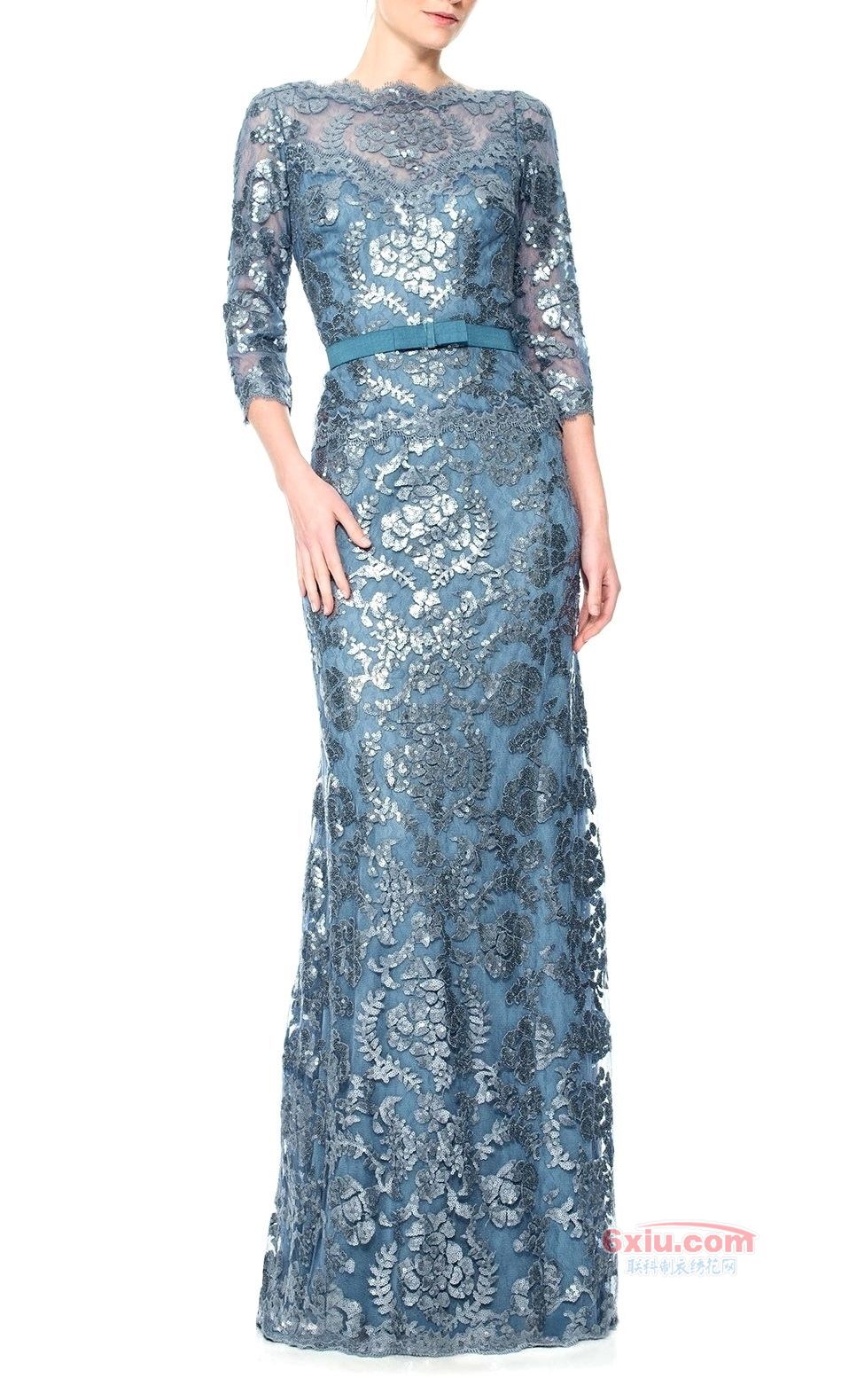 满幅网布藤花连衣裙