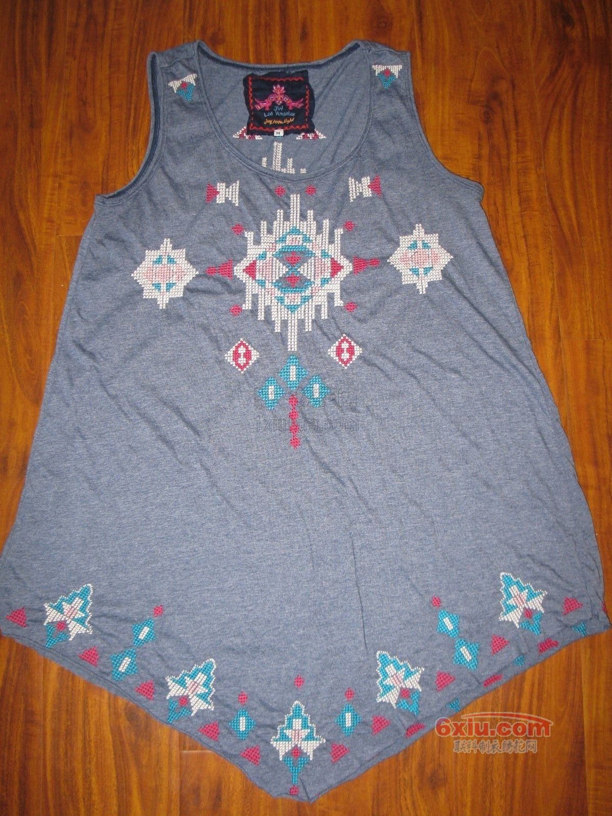 十字绣几何一字形裙摆