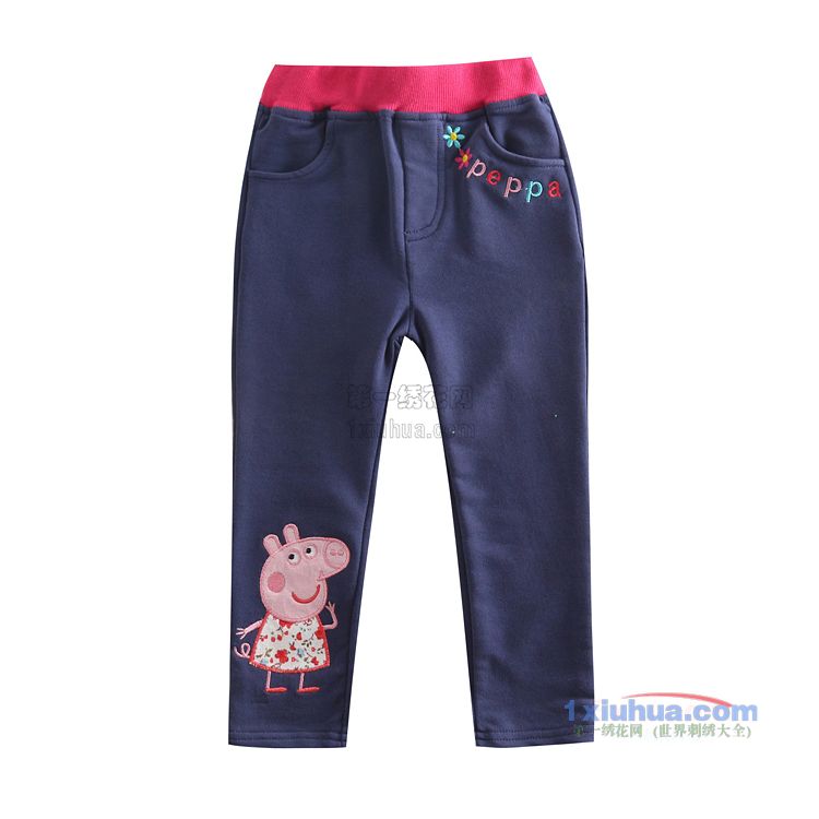 贴布刺绣粉红猪小妹