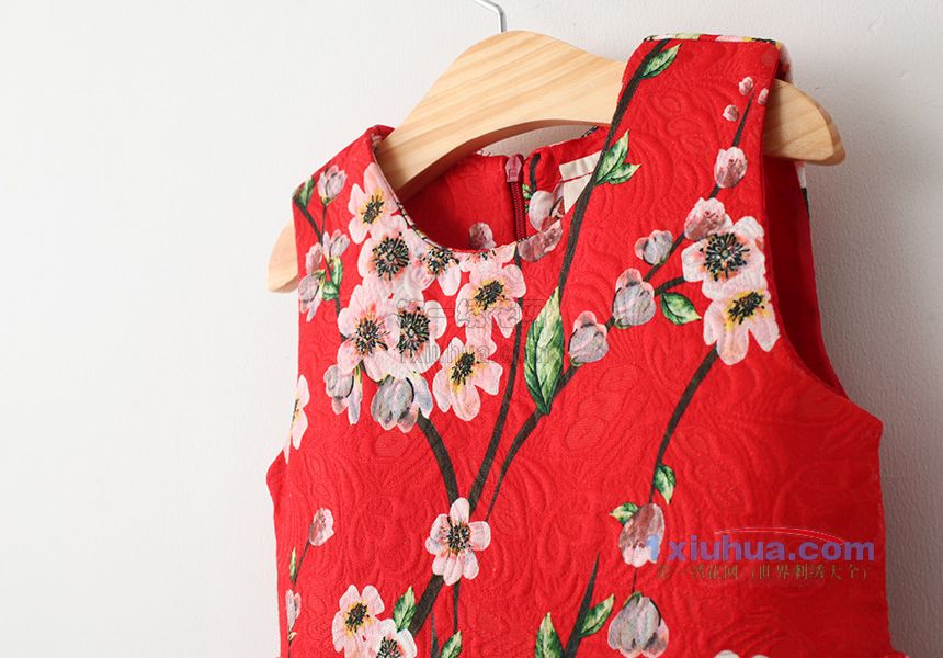 满幅梅花刺绣裙