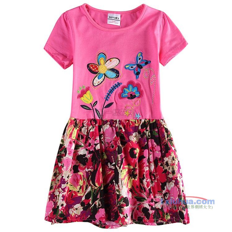 蝴蝶花朵贴布裙