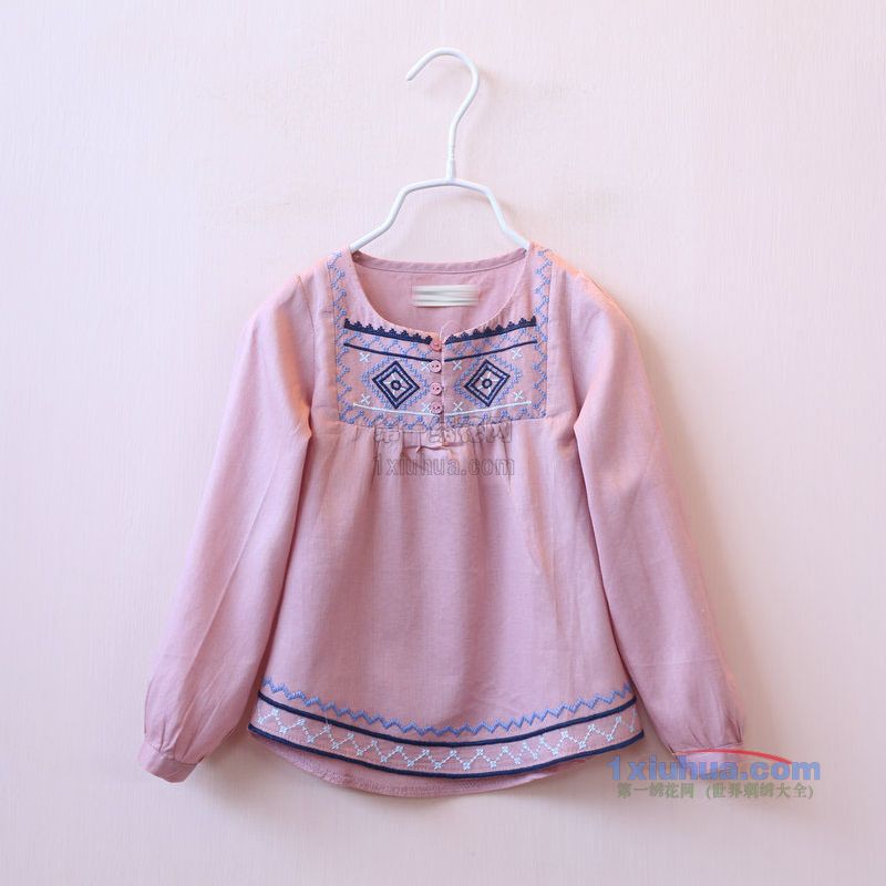 前胸对称刺绣花曲线